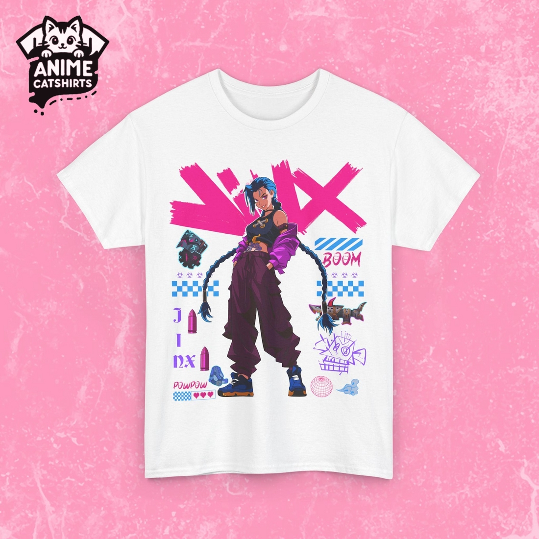Arcane Jinx League of Legends Vaporwave Gaming T-Shirt