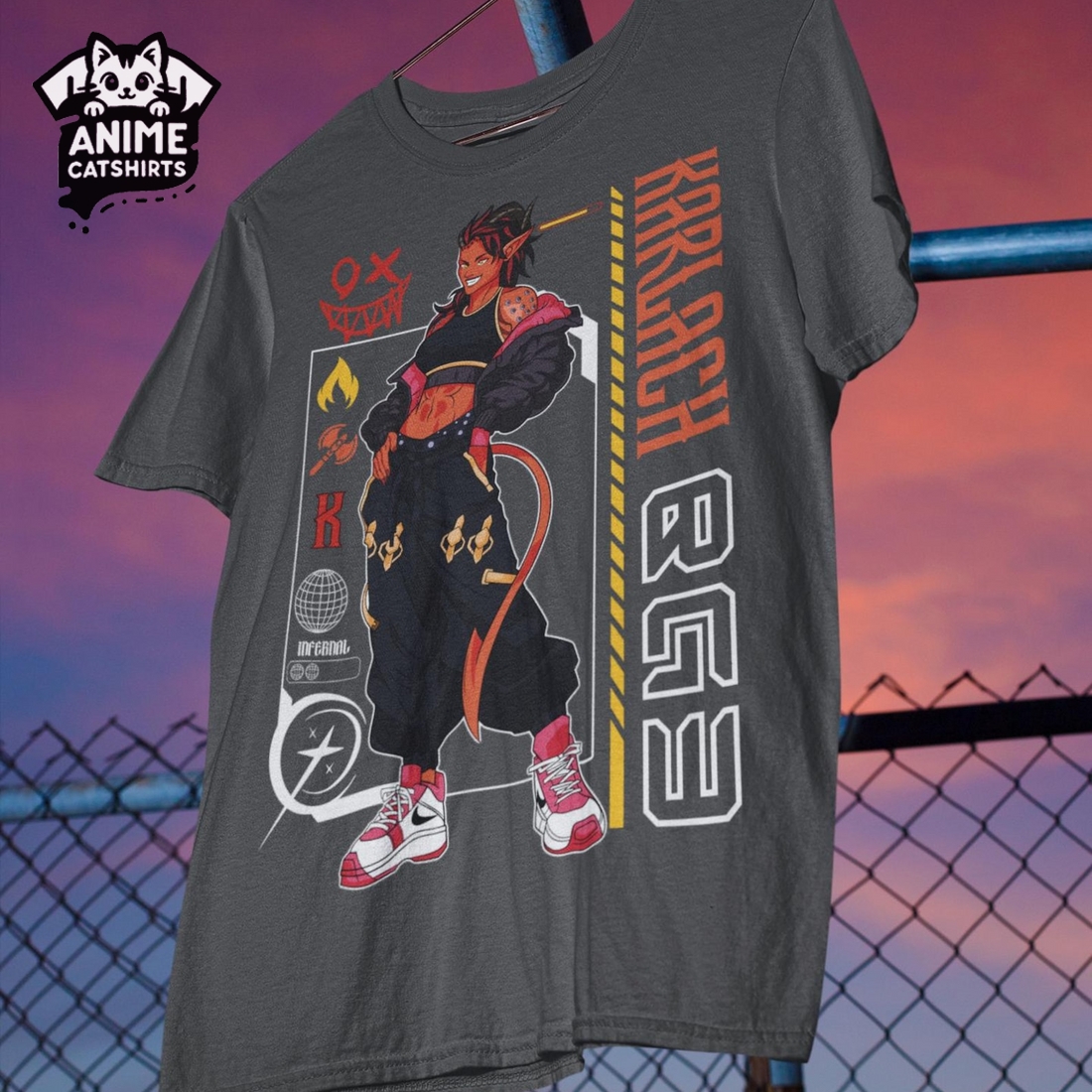Baldurs Gate 3 Karlach Cute Anime Style 90s T-Shirt