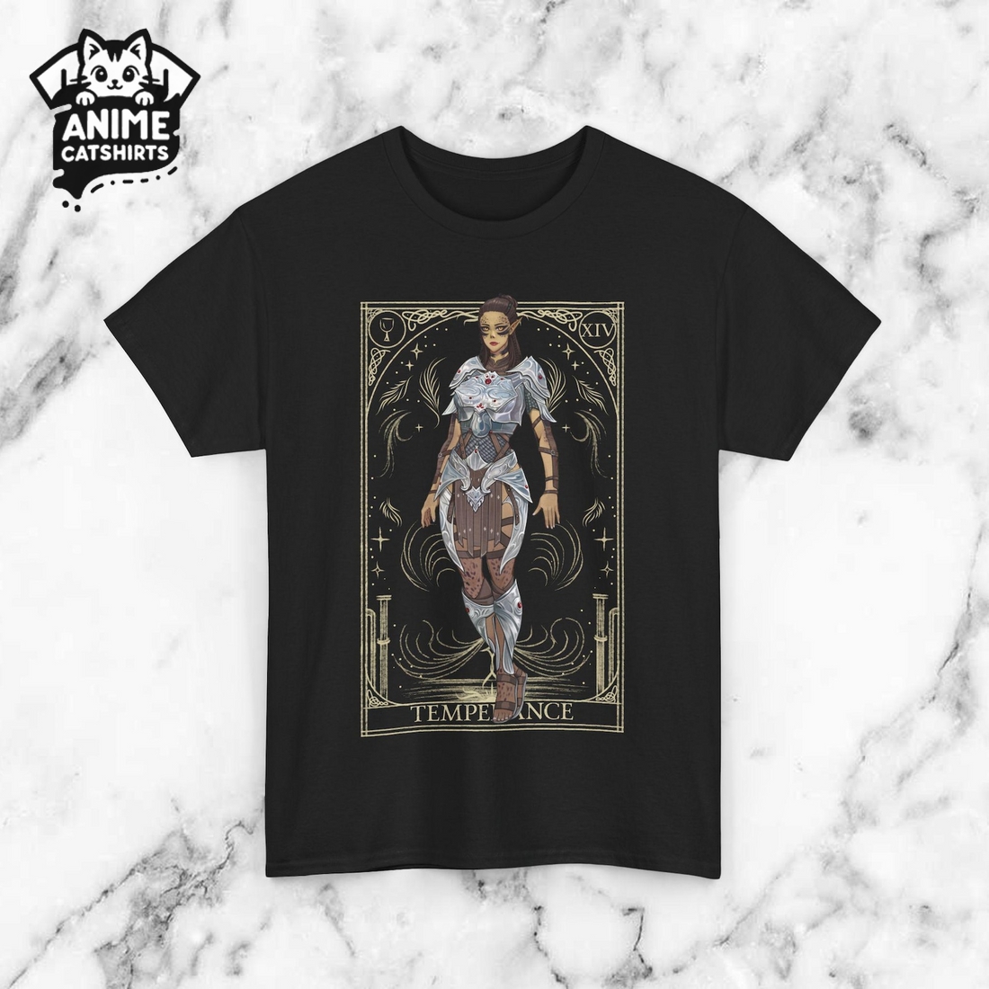 Baldurs Gate 3 Lae’Zel Tarot Card Tee Gamer T-Shirt