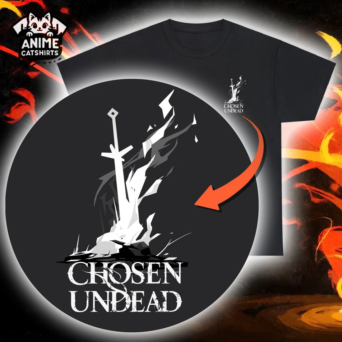 Dark Souls Bonfire T-Shirt, Elden Ring Gifts