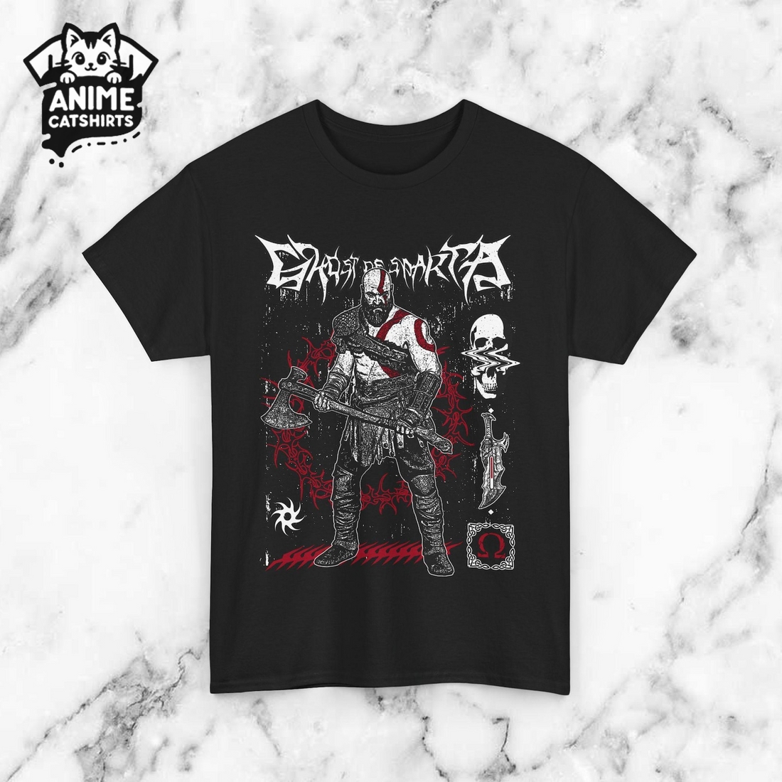 Kratos God of War Heavy Metal Tee Streetwear T-Shirt
