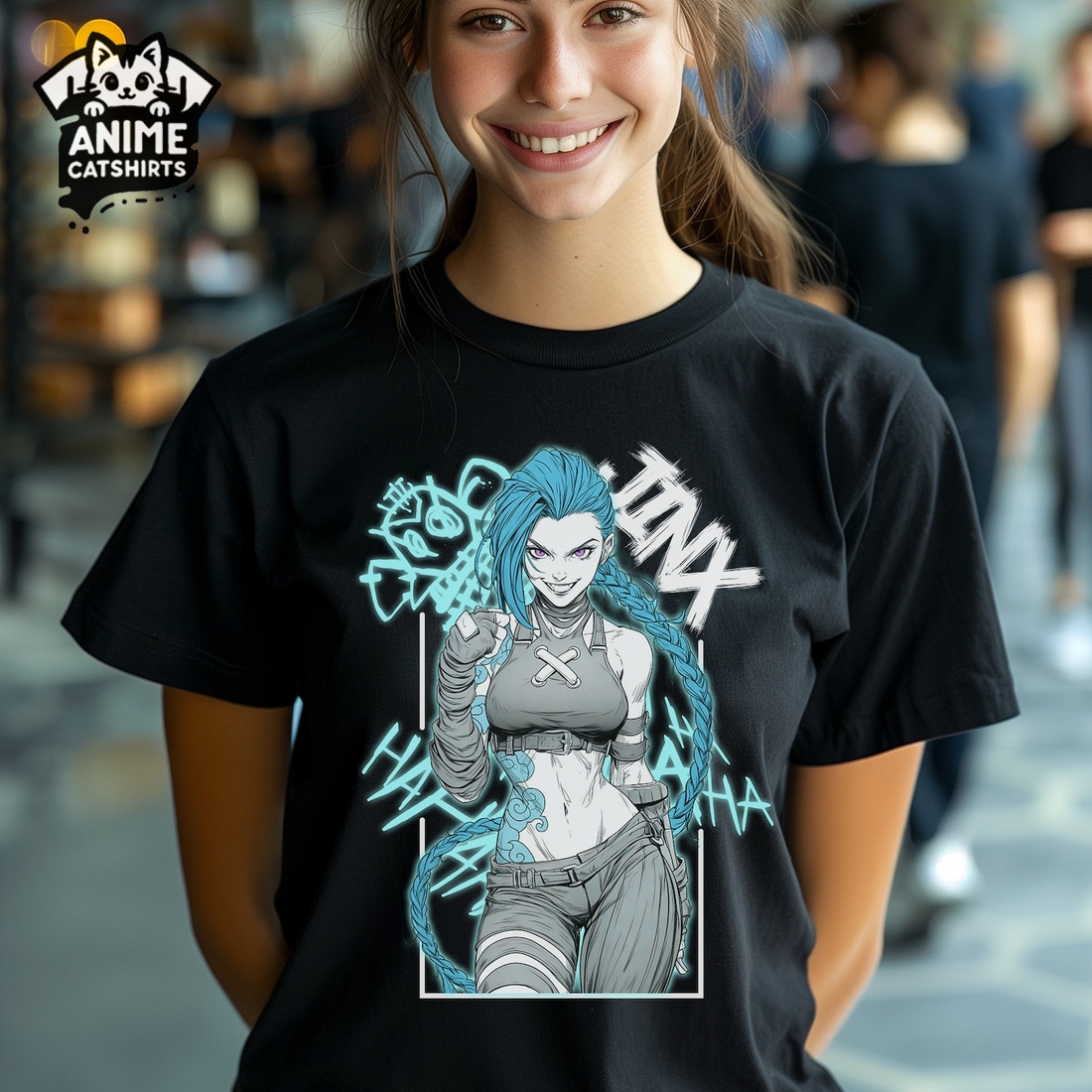 League of Legends Jinx Arcane Anime T-Shirt