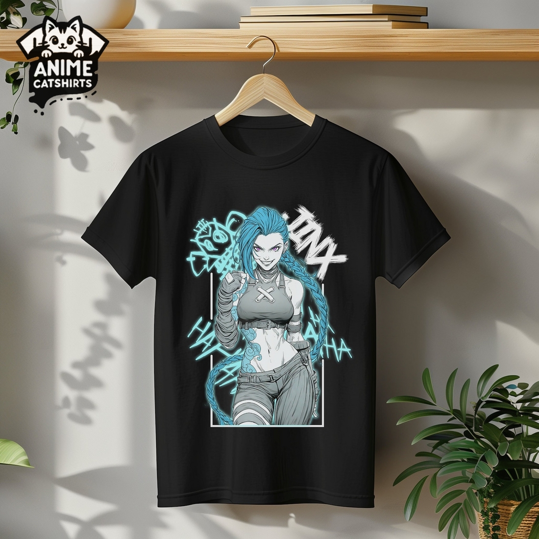 League of Legends Jinx Arcane Anime T-Shirt