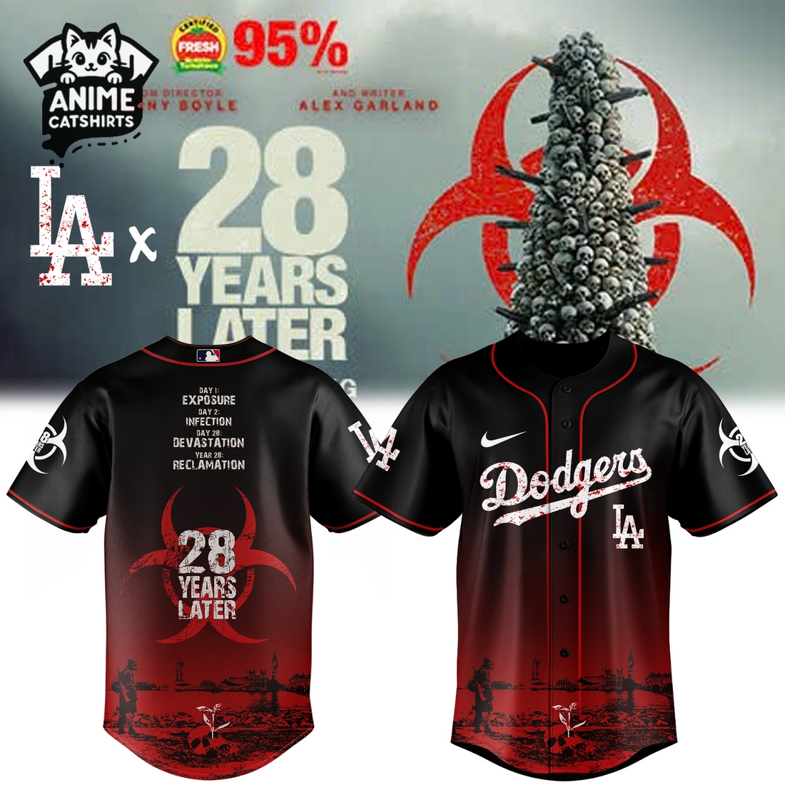 2025 Los Angeles Dodgers 28 Years Later Jersey, Cap