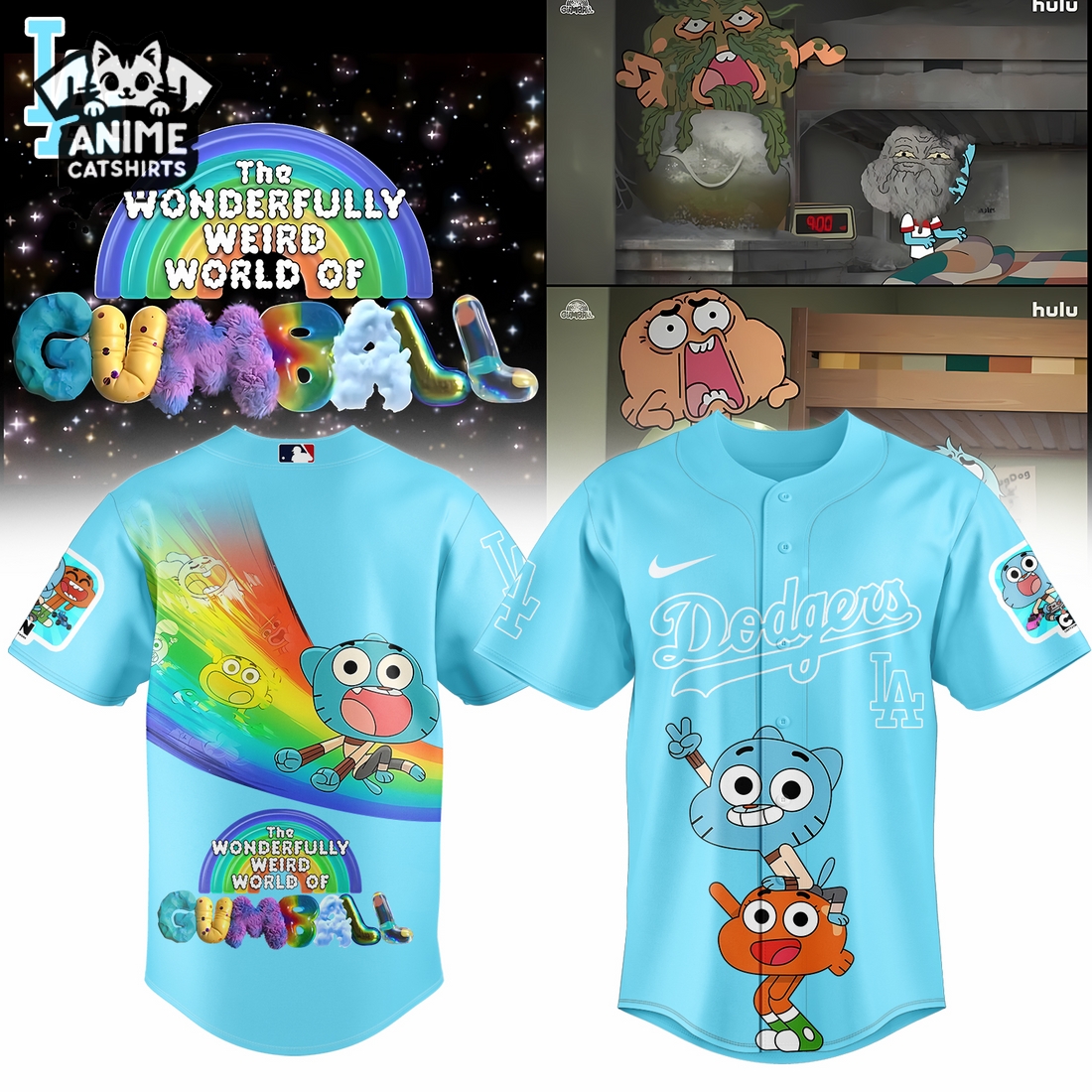 LA Dodgers 2025 The Wonderfully Weird World of Gumball Jersey, Cap