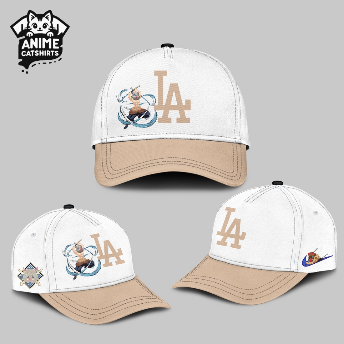 LA Dodgers x Demon Slayer Hashibira Inosuke Jersey, Cap