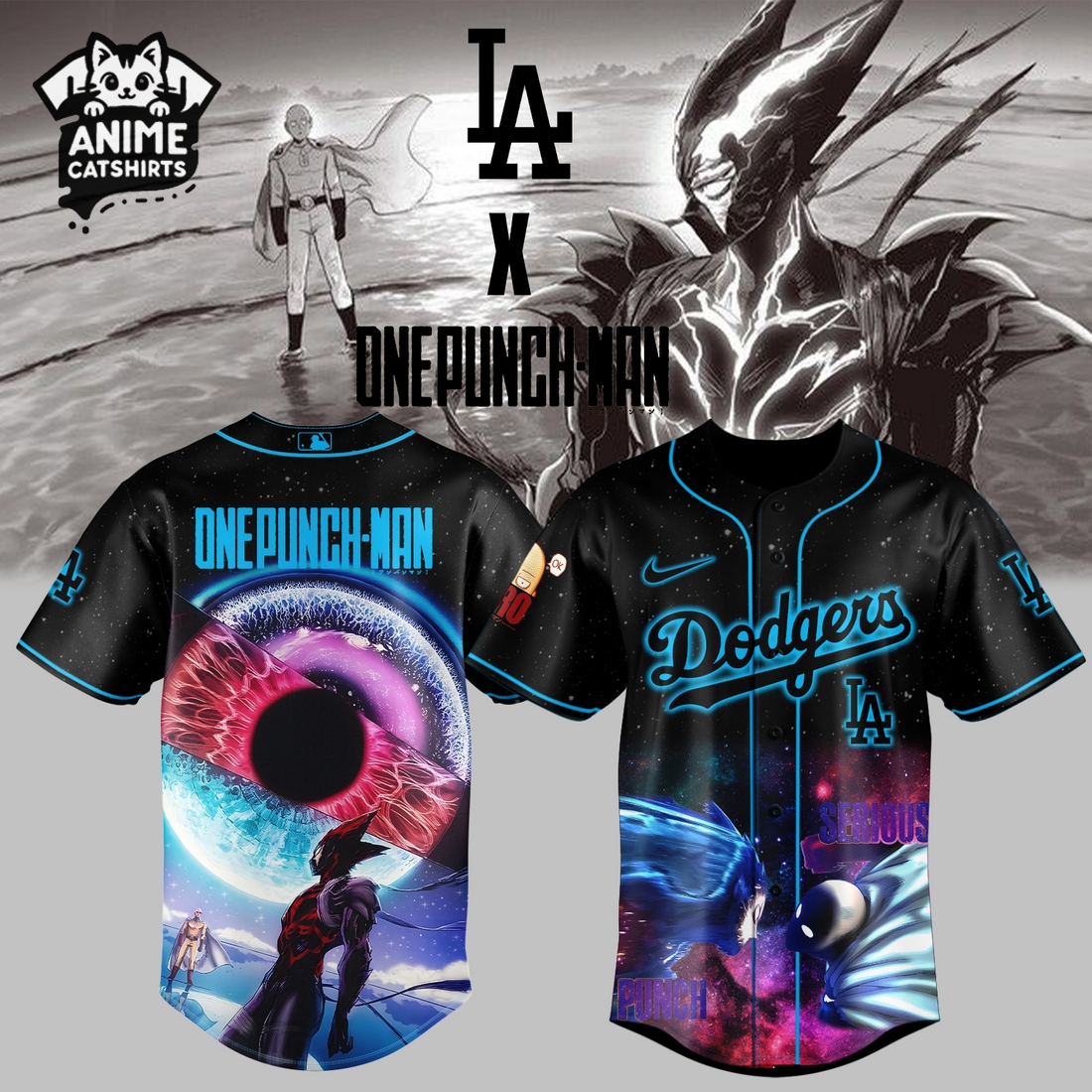 LA Dodgers x One Punch Man Jersey, Cap