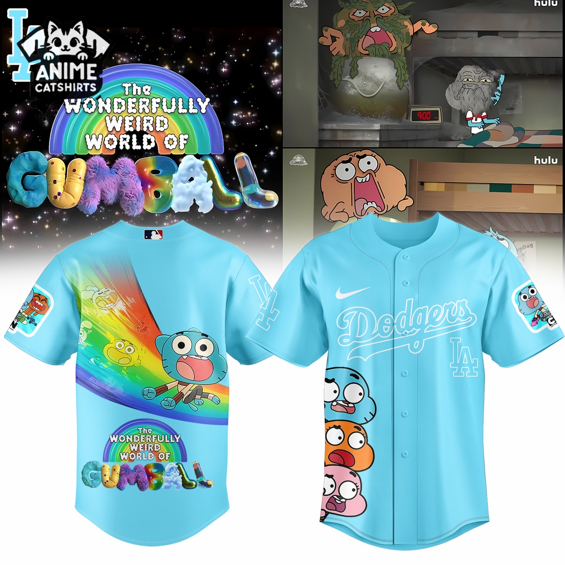 LA Dodgers x The Wonderfully Weird World of Gumball Jersey, Cap