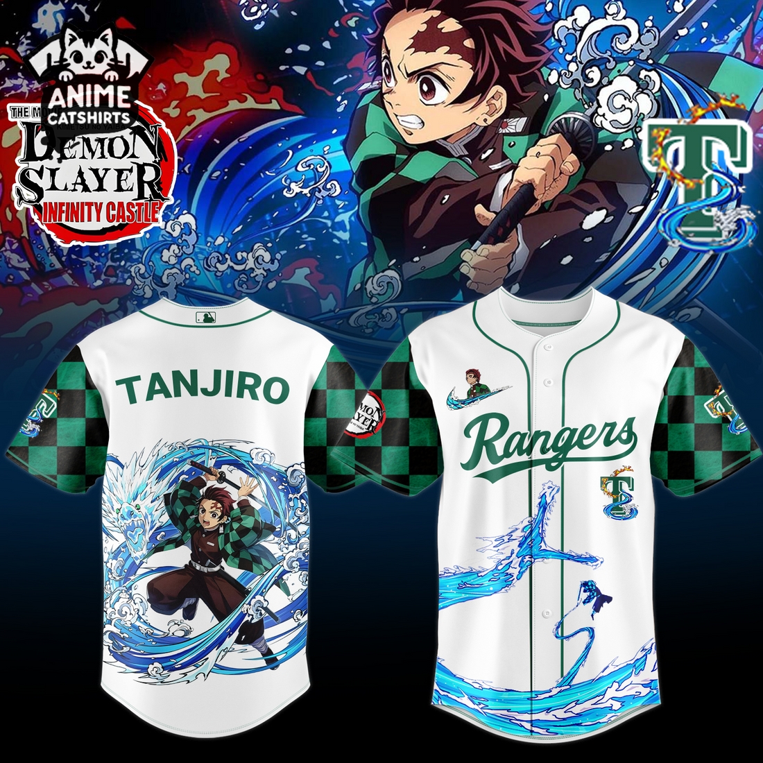 Limited Edition Texas Rangers x Tanjiro Kamado Jersey, Cap