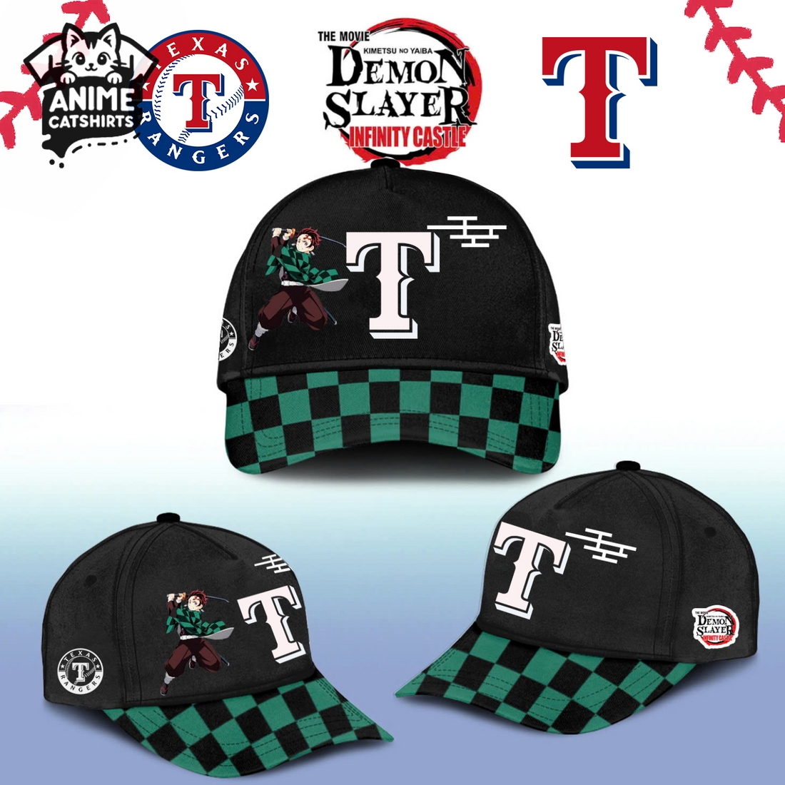 Limited Edition Texas Rangers x Tanjiro Kamado Jersey, Cap