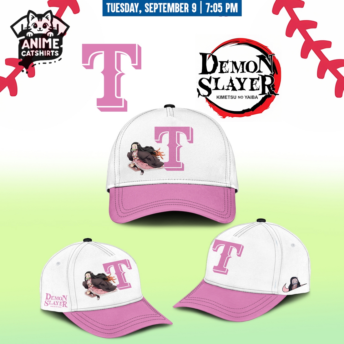 Texas Rangers MLB Demon Slayer Jersey, Cap