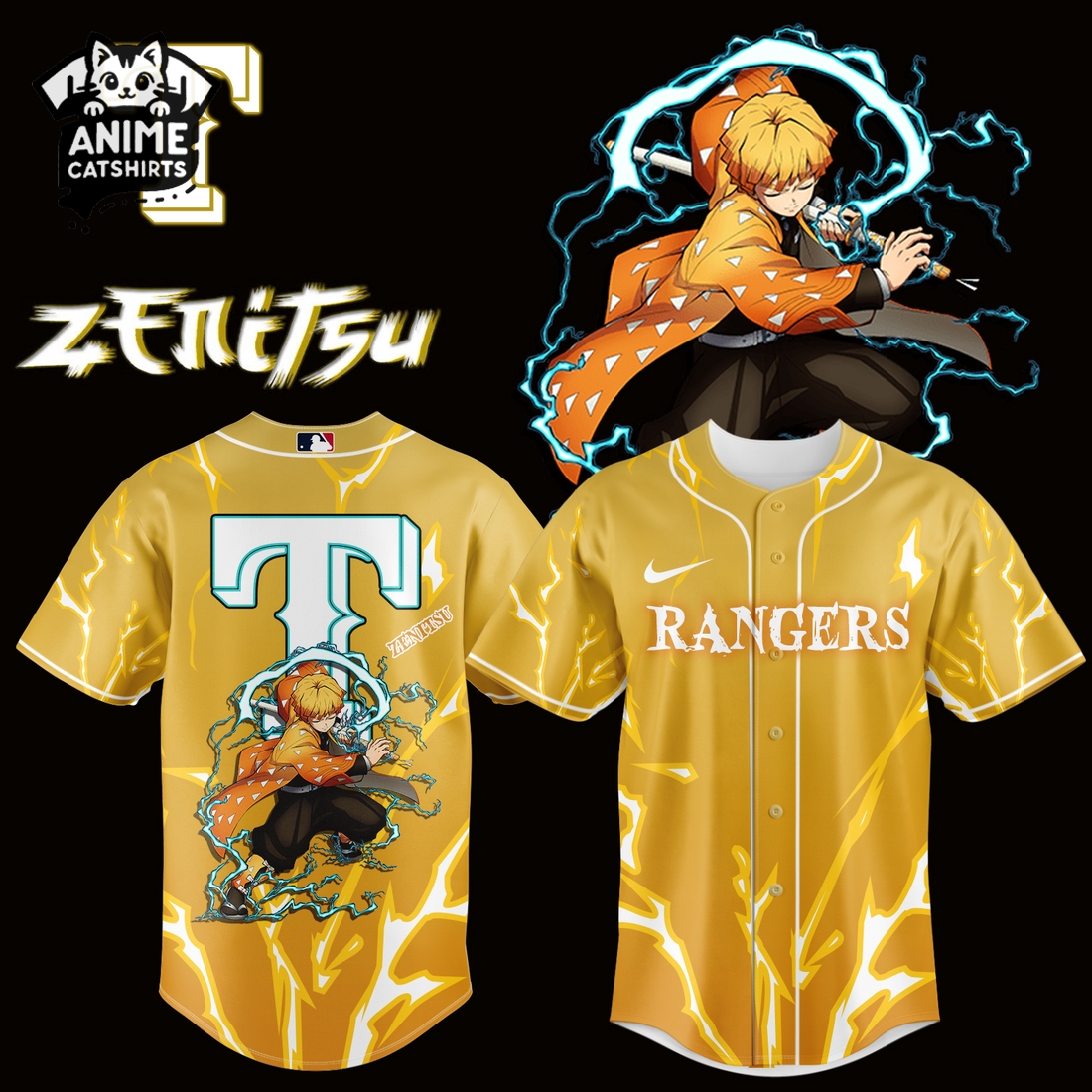 Texas Rangers x Agatsuma Zenitsu Jersey, Cap