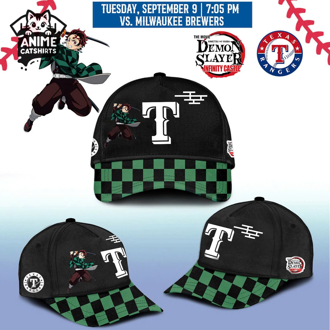 Texas Rangers x Demon Slayer Inosuke Jersey, Cap