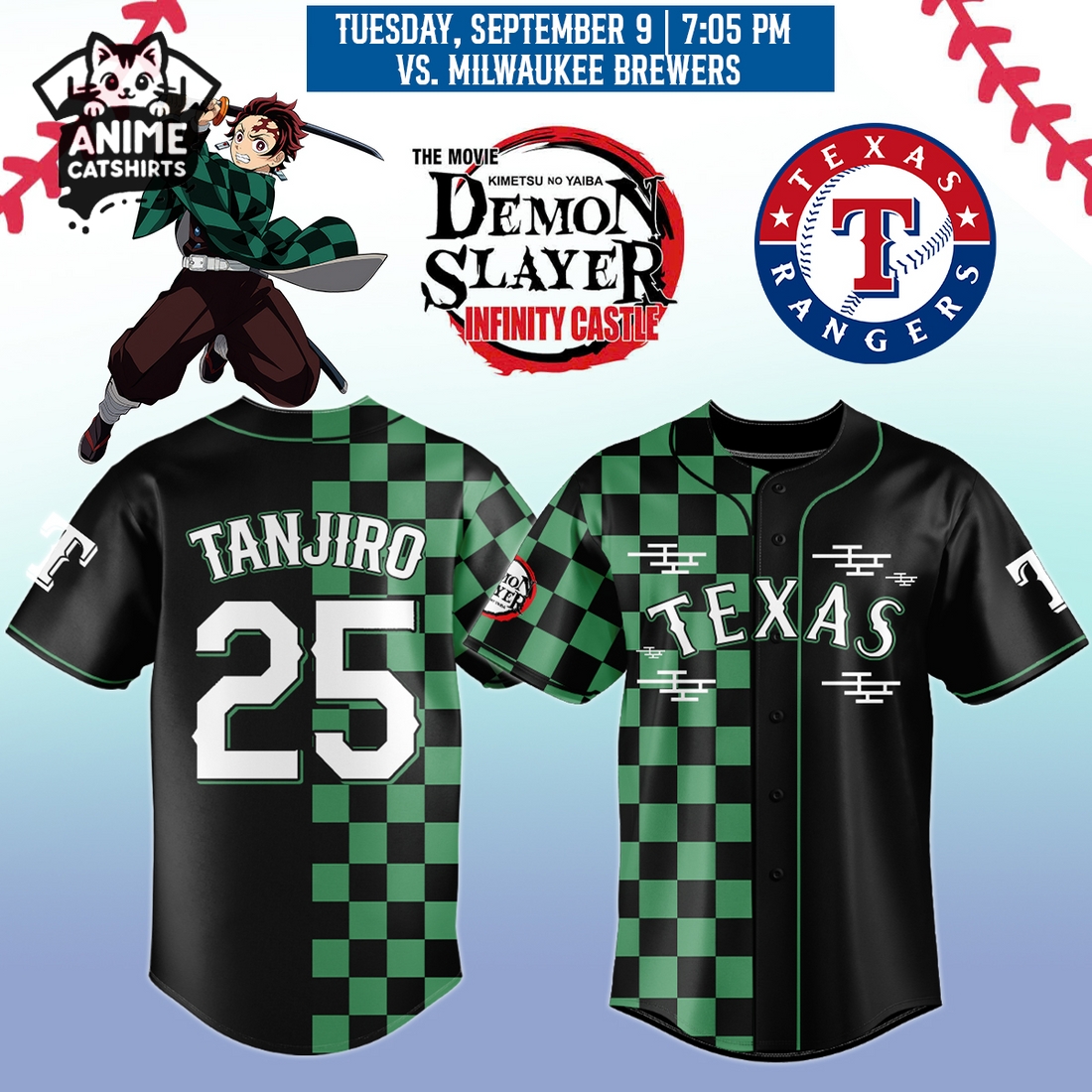 Texas Rangers x Tanjiro Kamado Jersey, Cap