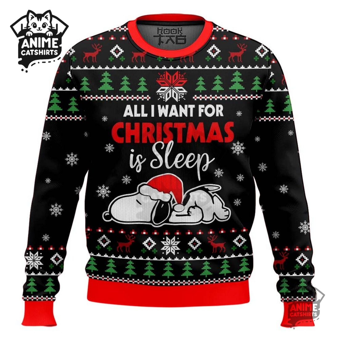 All I want for Christmas is Sleep Snoopy – Snoopy Ugly Sweater