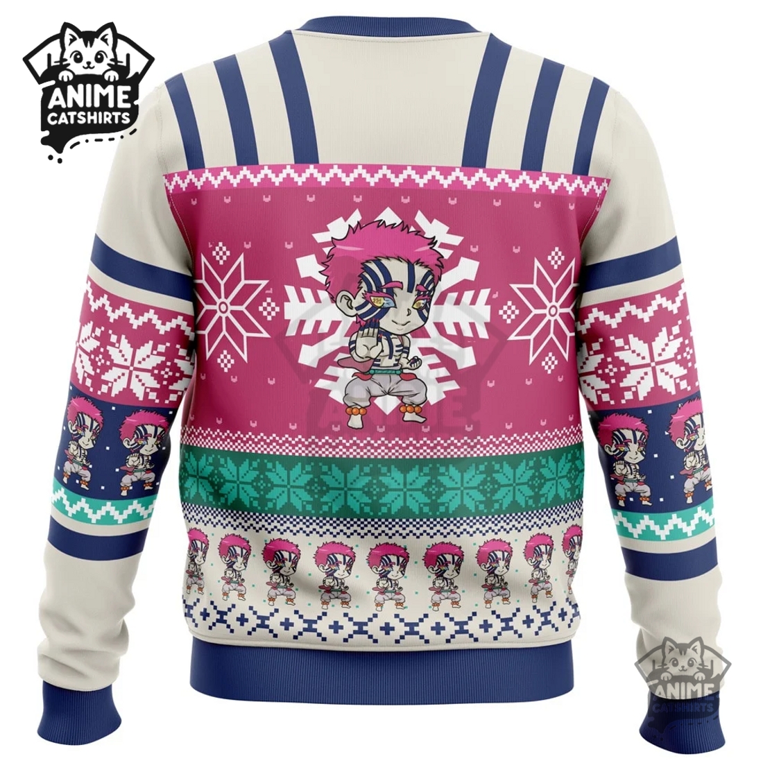 Chibi Christmas Akaza Demon Slayer Ugly Christmas Sweat