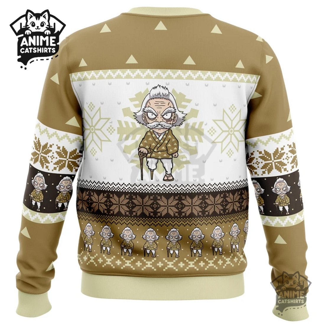 Chibi Christmas Jigoro Kuwajima Demon Slayer Ugly Christmas Sweatshirt