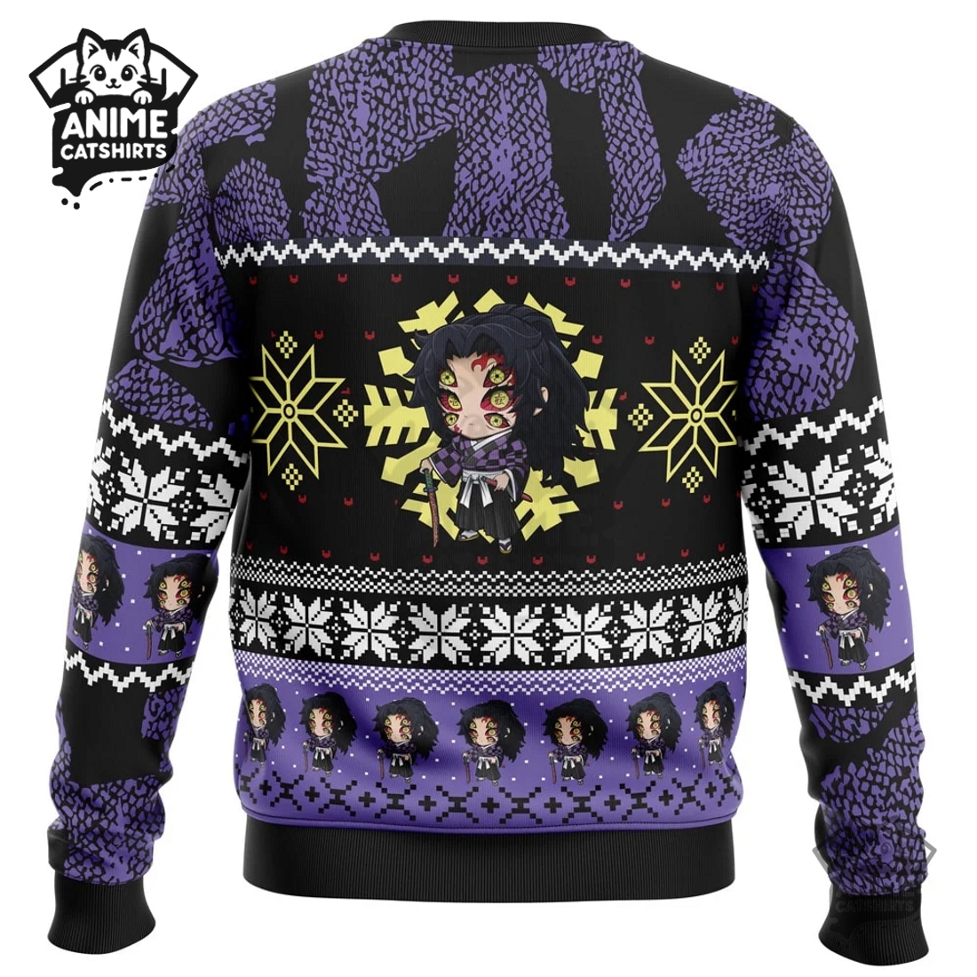 Chibi Christmas Kokushibo Demon Slayer Ugly Christmas Sweatshirt