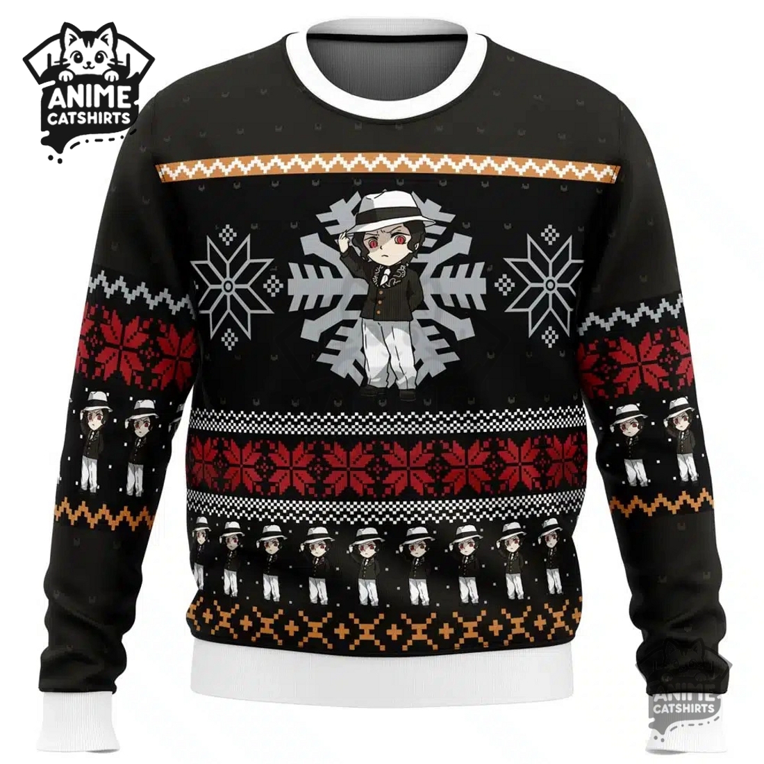 Chibi Christmas Muzan Kibutsuji Demon Slayer Ugly Christmas Sweatshirt