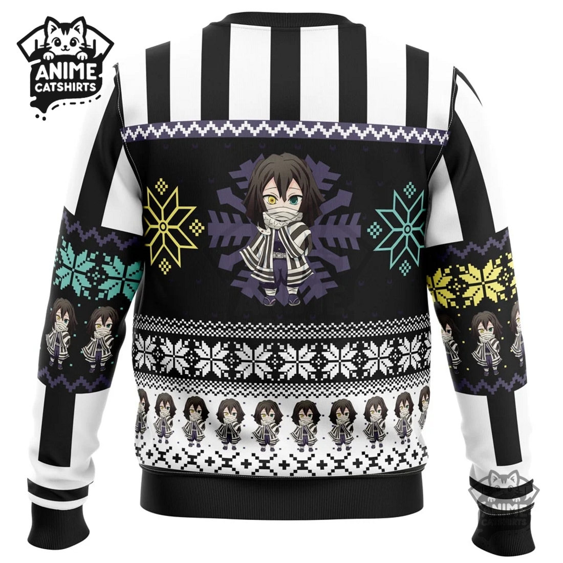 Chibi Christmas Obanai Iguro Demon Slayer Ugly Christmas Sweatshirt