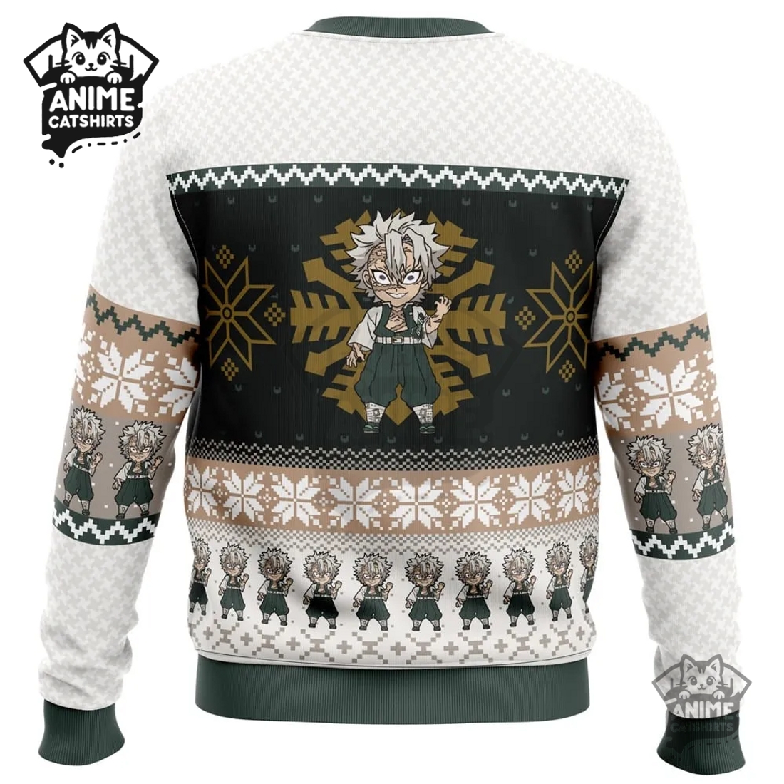 Chibi Christmas Sanemi Shinazugawa Demon Slayer Ugly Christmas Sweatshirt