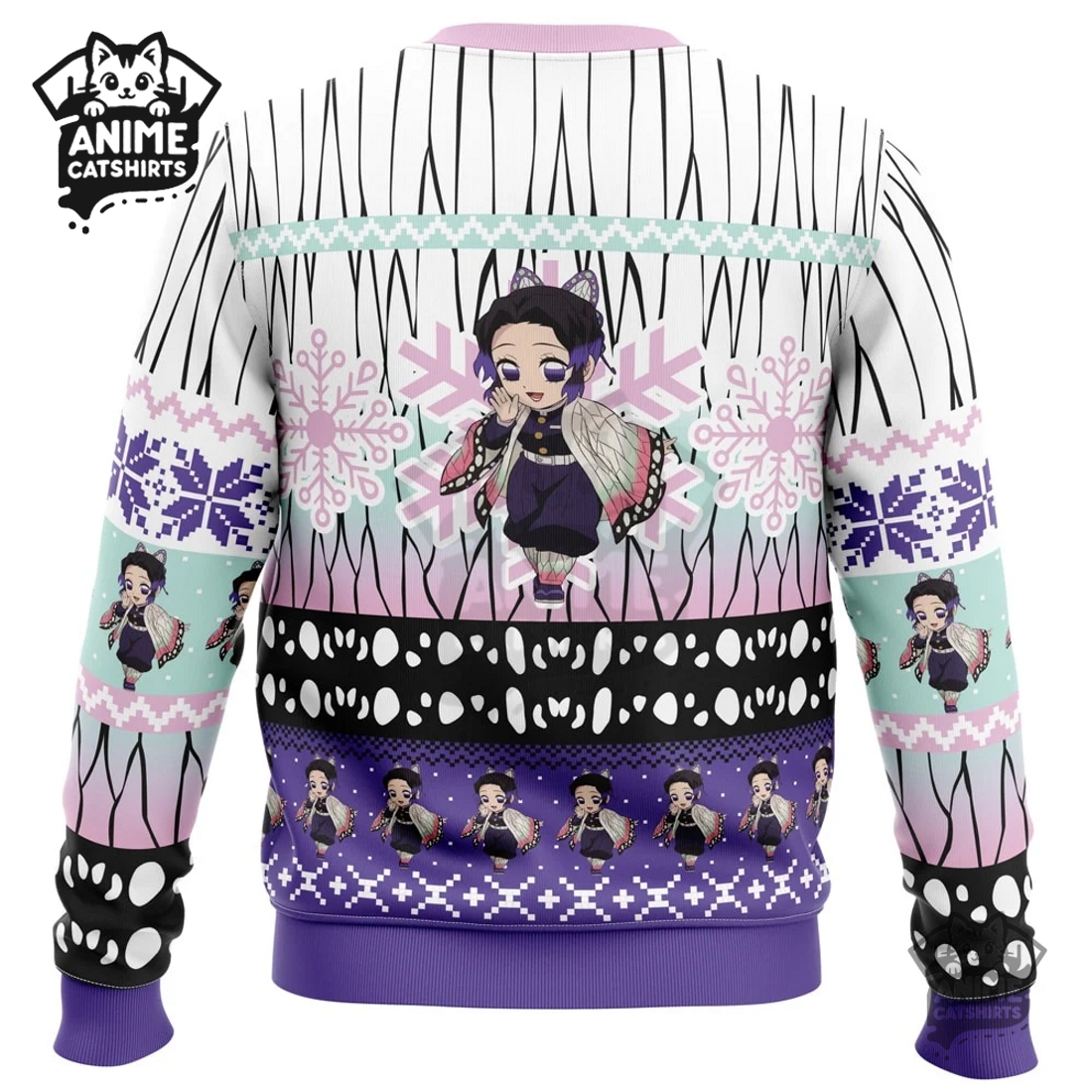 Chibi Christmas Shinobu Kocho Demon Slayer Ugly Christmas Sweatshirt