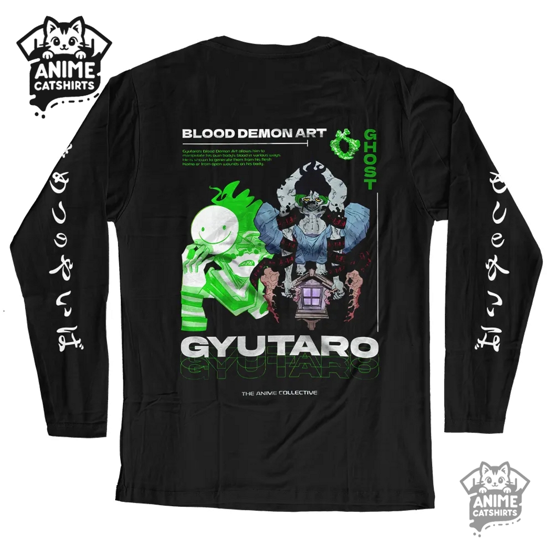 Demon Slayer Classic Black Sweatshirt – Gyutaro Demon Slayer Classic Black Sweatshirt – Gyutaro