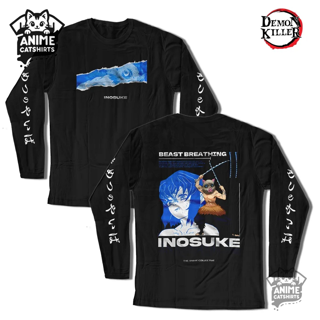 Demon Slayer Classic Black Sweatshirt – Inosuke Hashibira