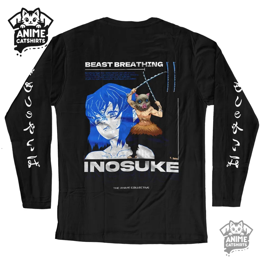 Demon Slayer Classic Black Sweatshirt – Inosuke Hashibira Demon Slayer Classic Black Sweatshirt – Inosuke Hashibira