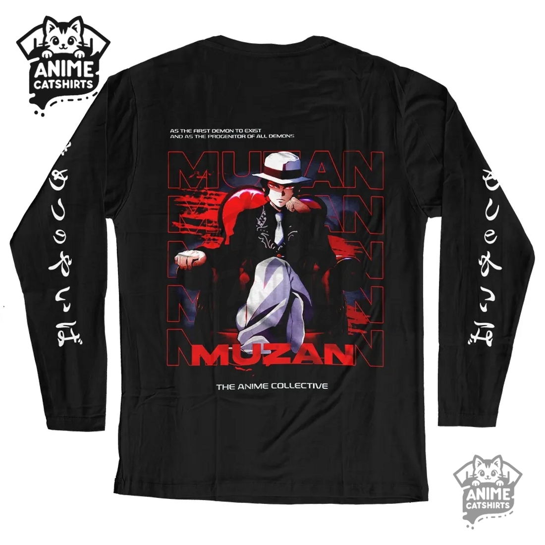 Demon Slayer Classic Black Sweatshirt – Muzan Kibutsuji Demon Slayer Classic Black Sweatshirt – Muzan Kibutsuji