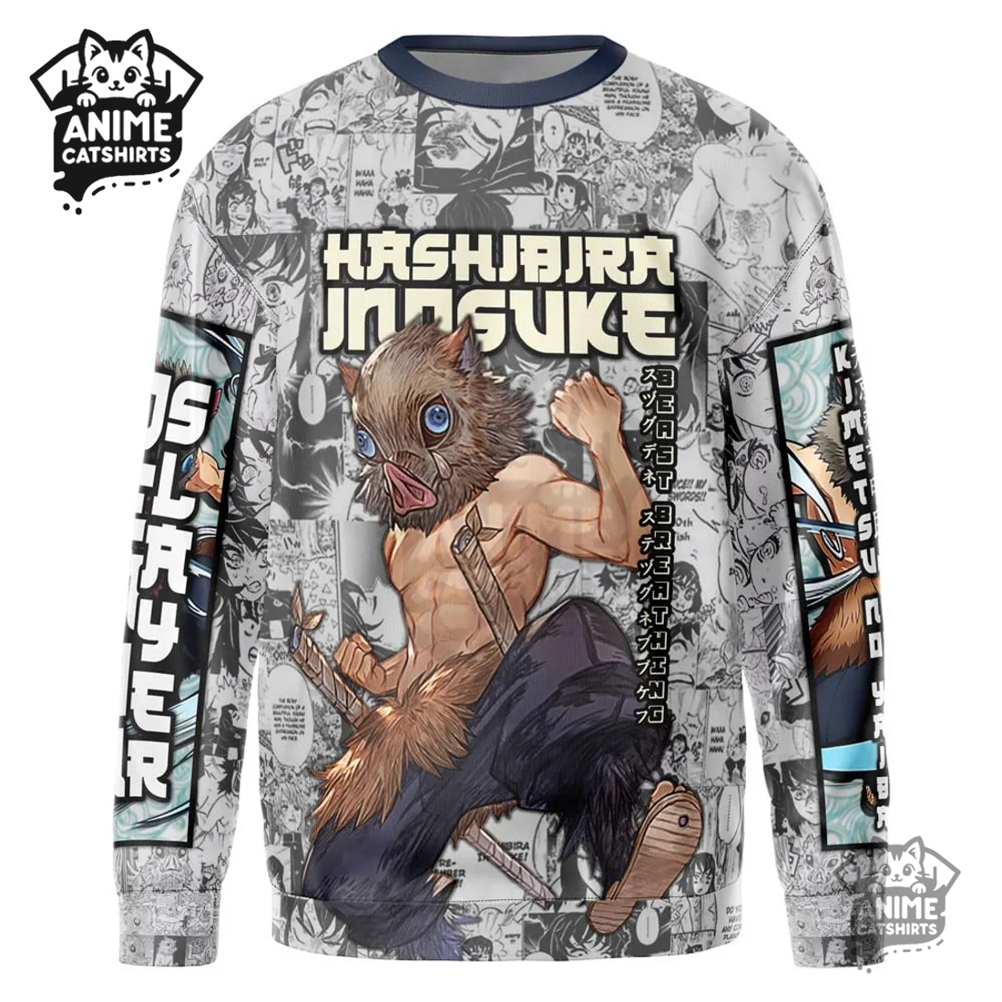 Hashibira Inosuke Manga Collage Demon Slayer Streetwear Sweatshirt