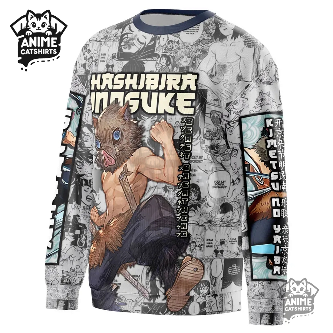 Hashibira Inosuke Manga Collage Demon Slayer Streetwear Sweatshirt