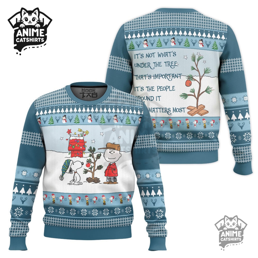 Snoopy And Charlie Brown It’s Not What Under The Tree Ugly Christmas Sweater
