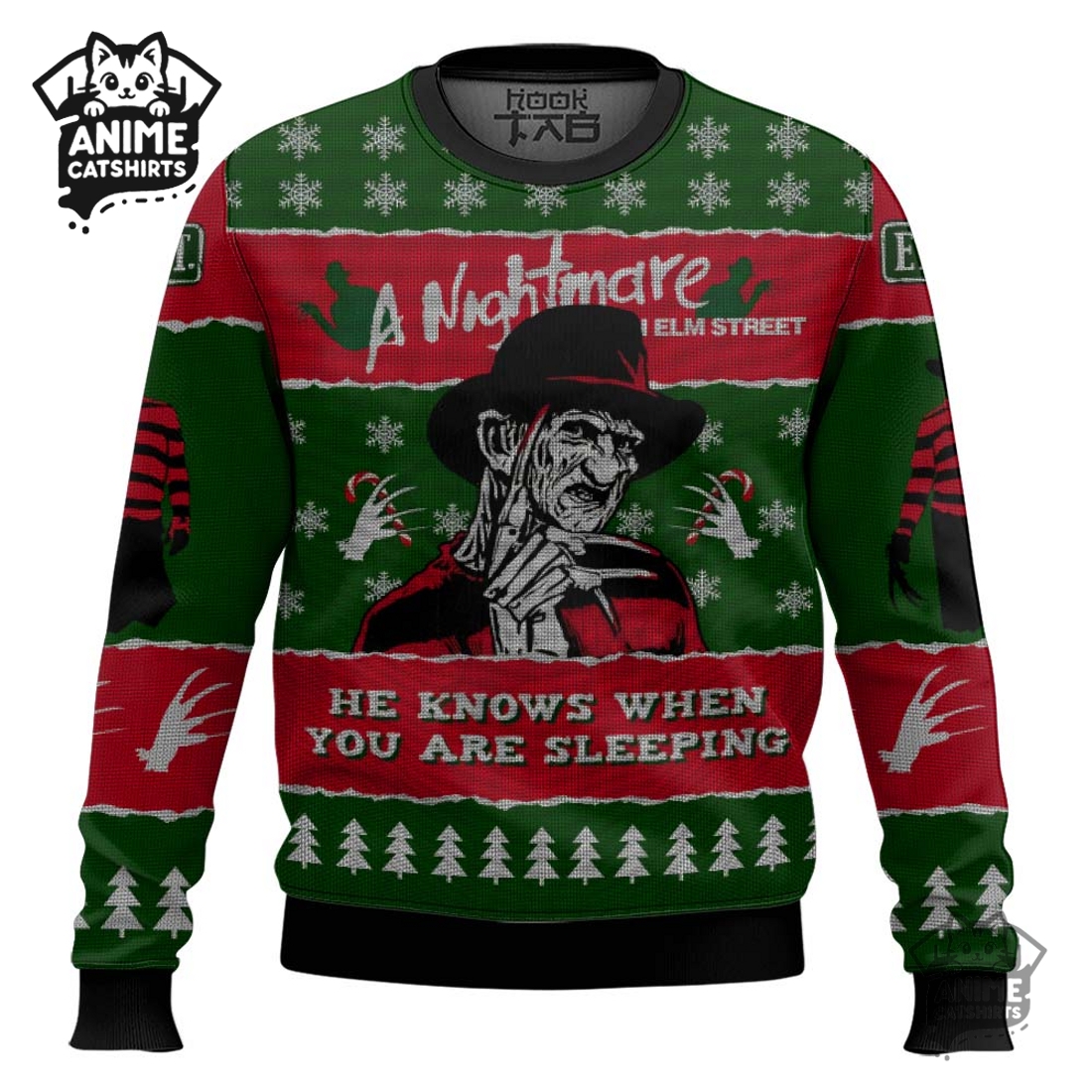 A Nightmare On Elm's Street Ugly Christmas Sweater