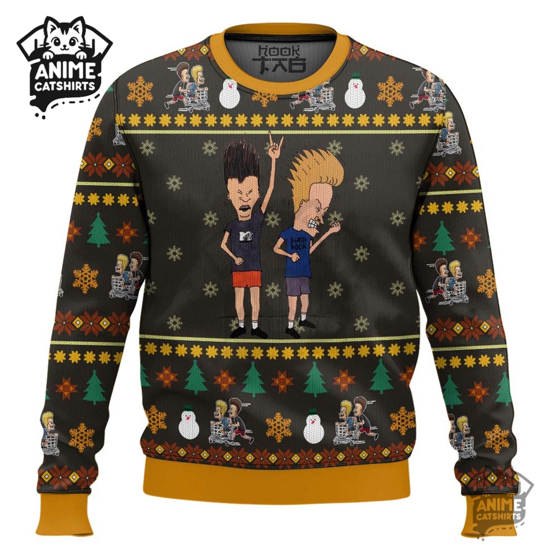 Beavis And Butthead Rock On Ugly Christmas Sweater