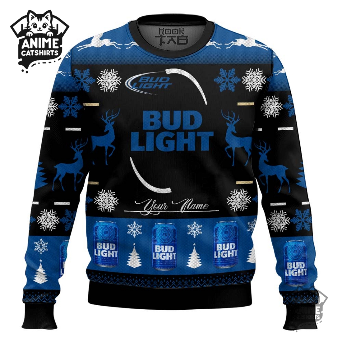 Bud Light Lager – Custom Name Ugly Christmas Sweater Bud Light Lager – Custom Name Ugly Christmas Sweater