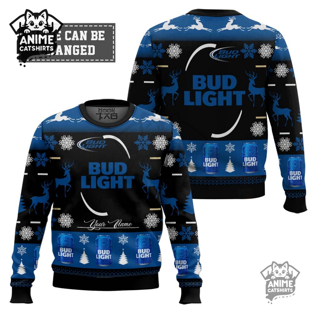 Bud Light Lager – Custom Name Ugly Christmas Sweater Bud Light Lager – Custom Name Ugly Christmas Sweater