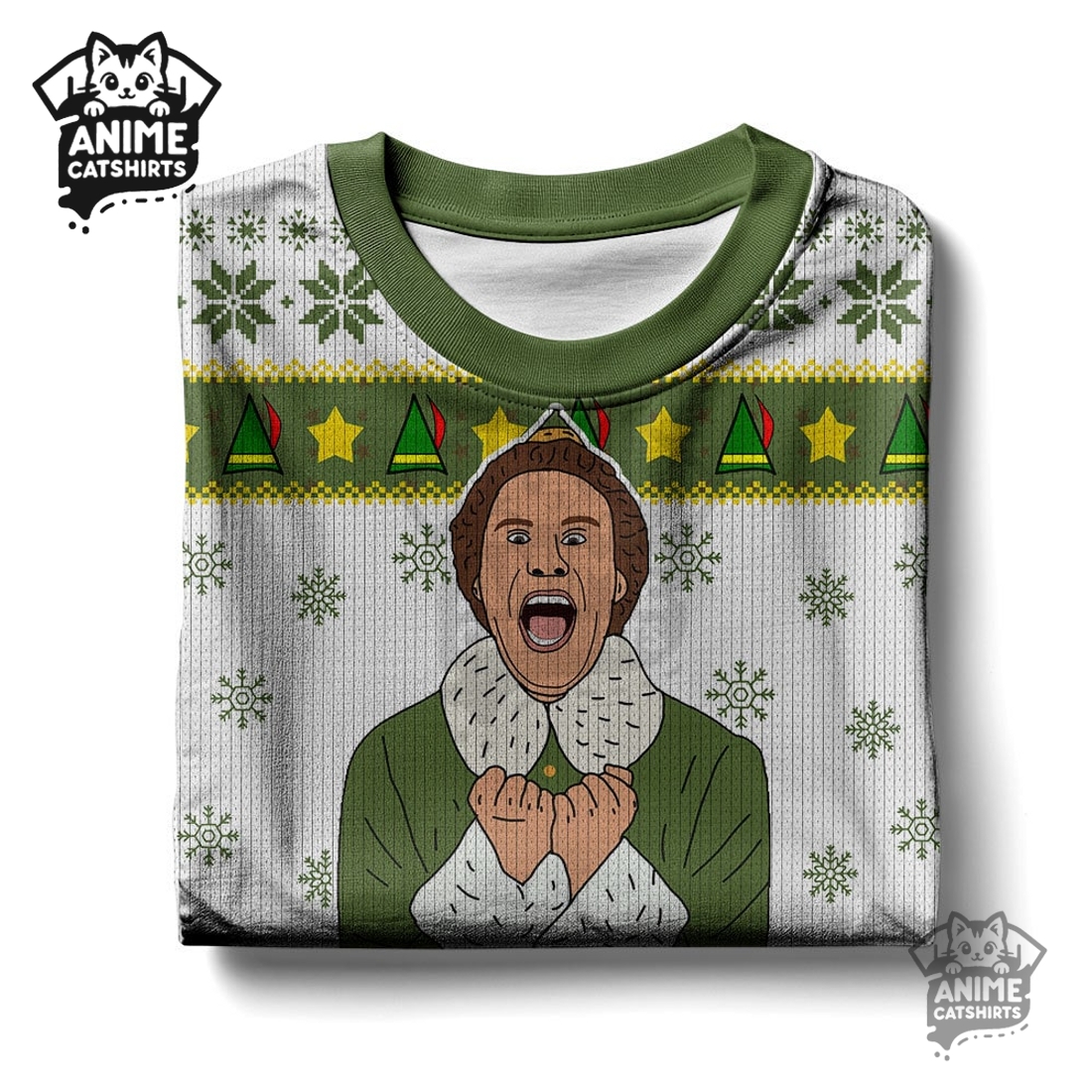 Buddy OMG Santa Elf Ugly Christmas Sweater Buddy OMG Santa Elf Ugly Christmas Sweater