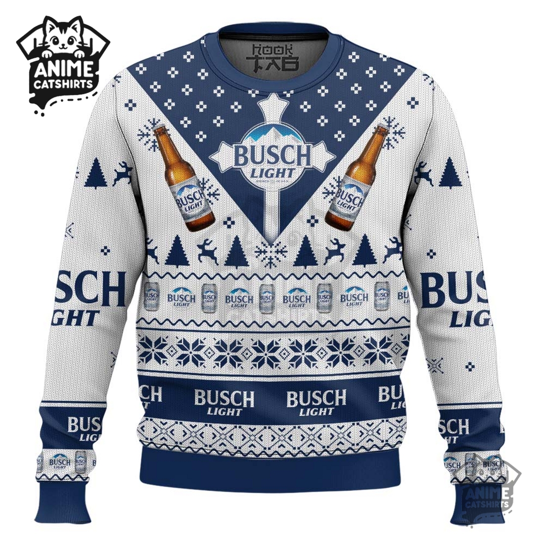 Busch Light Lager Beer Ugly Christmas Sweater Busch Light Lager Beer Ugly Christmas Sweater