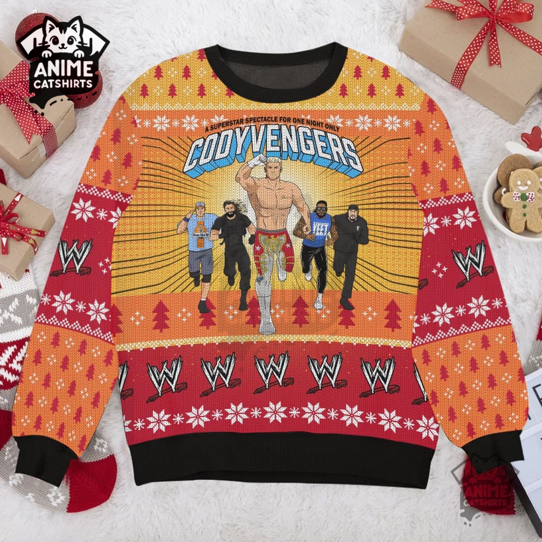 Cody Rhodes Codyvengers WWE Ugly Christmas Sweater Cody Rhodes Codyvengers WWE Ugly Christmas Sweater