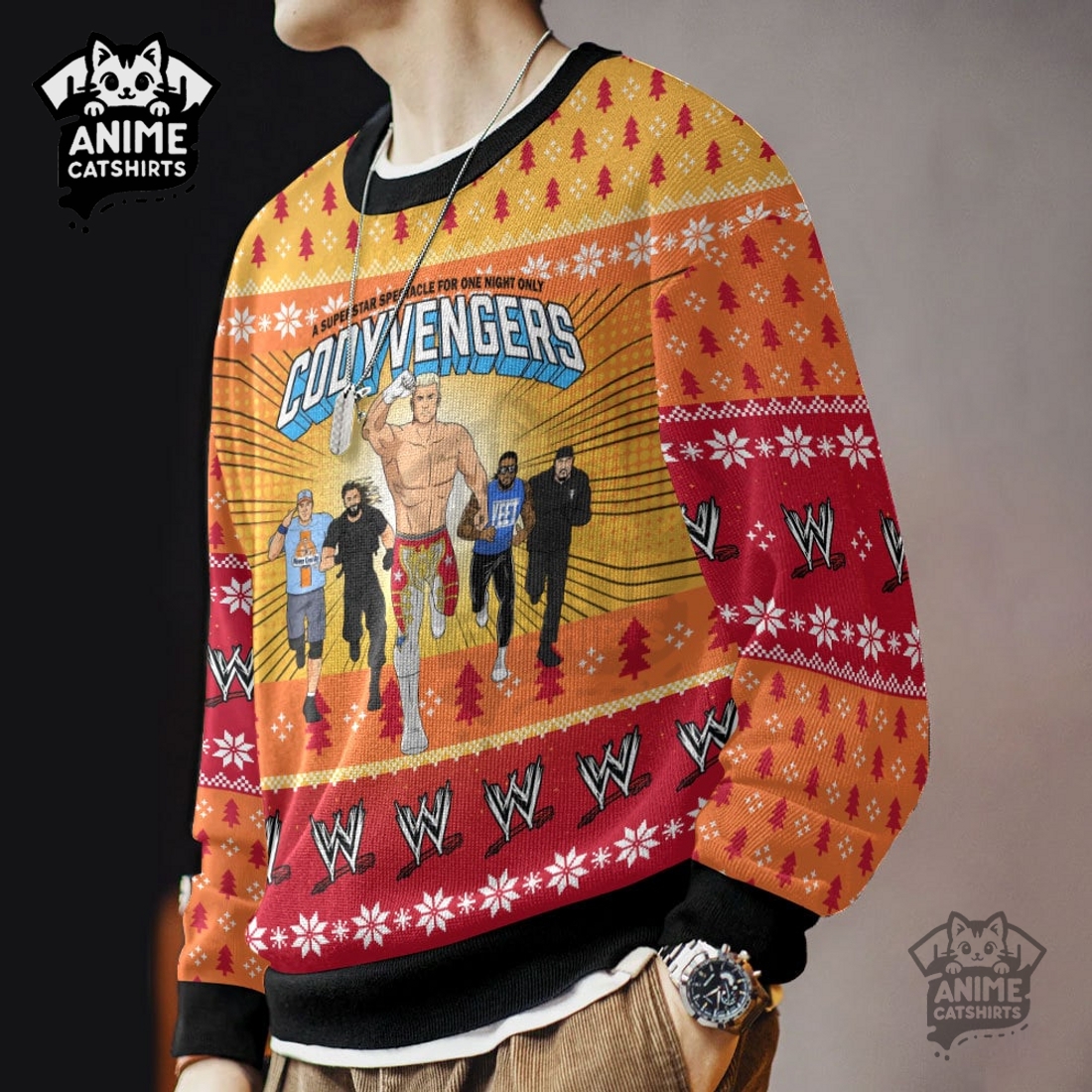Cody Rhodes Codyvengers WWE Ugly Christmas Sweater Cody Rhodes Codyvengers WWE Ugly Christmas Sweater