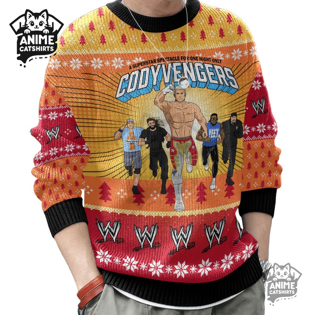 Cody Rhodes Codyvengers WWE Ugly Christmas Sweater Cody Rhodes Codyvengers WWE Ugly Christmas Sweater
