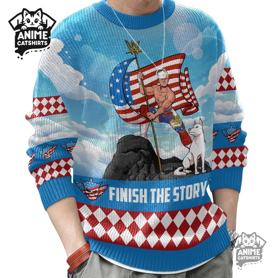 Cody Rhodes Finish The Story WWE Ugly Christmas Sweater Cody Rhodes Finish The Story WWE Ugly Christmas Sweater