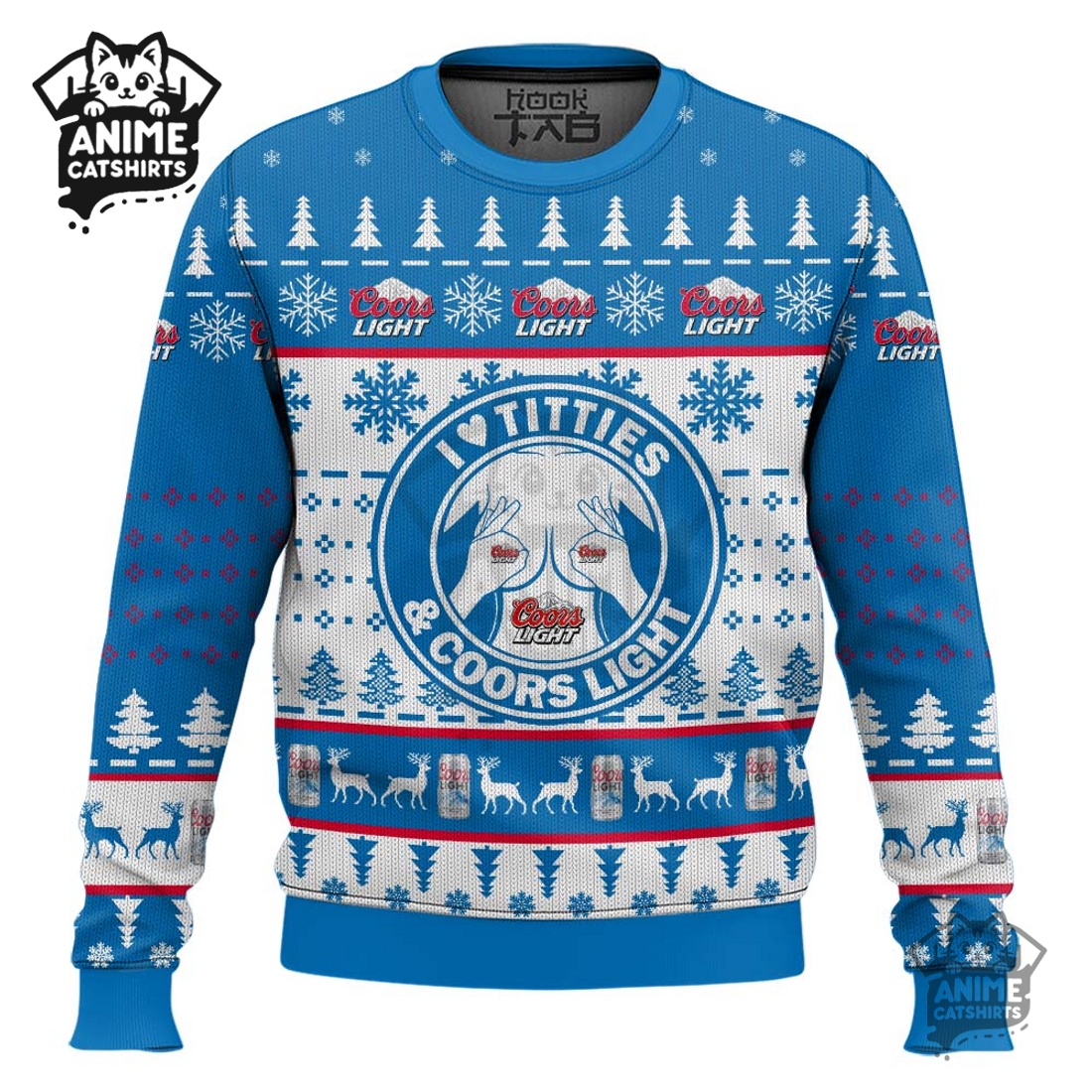 Coors Light Titties Funny Ugly Christmas Sweater