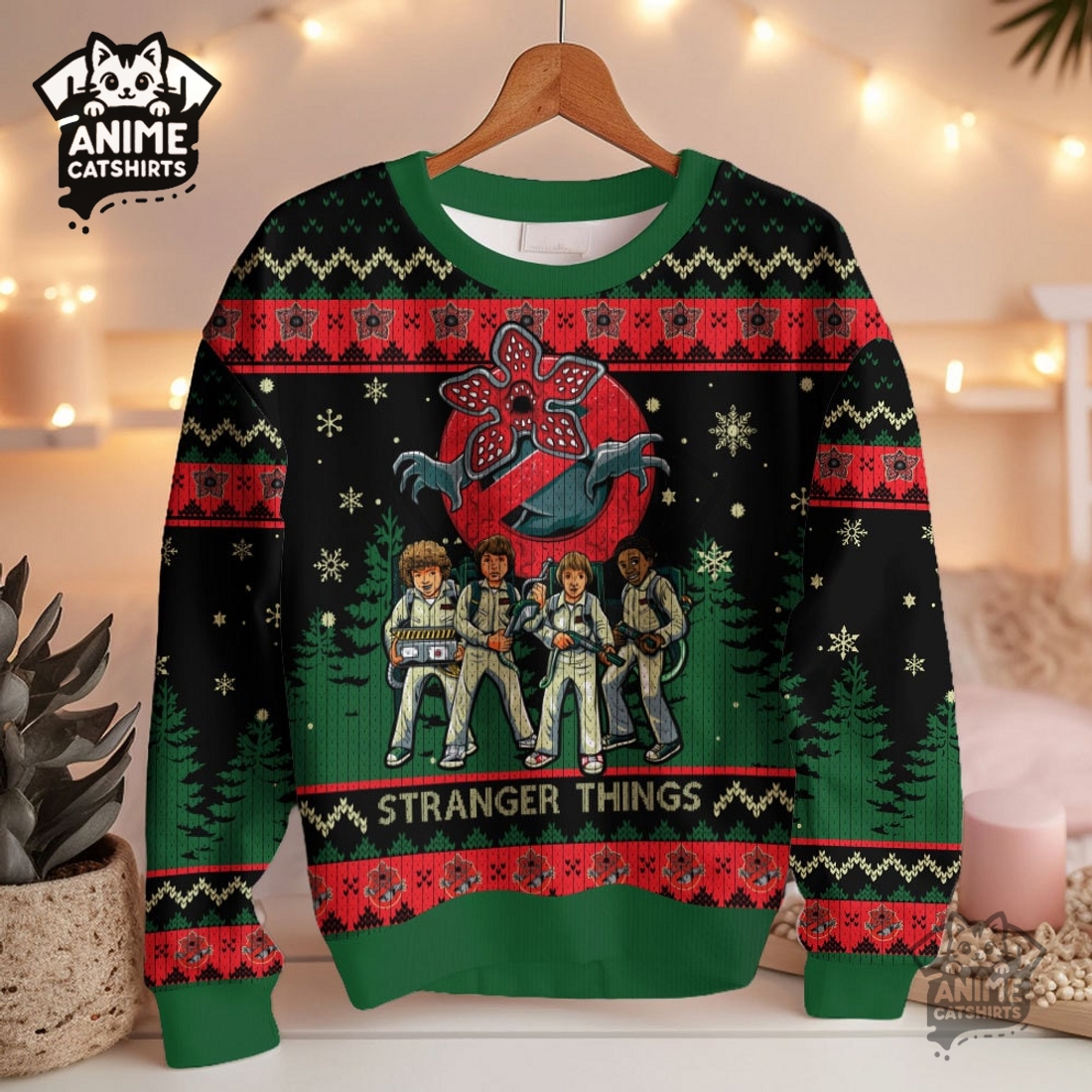 Demogorgon Stranger Things Ugly Christmas Sweater Demogorgon Stranger Things Ugly Christmas Sweater