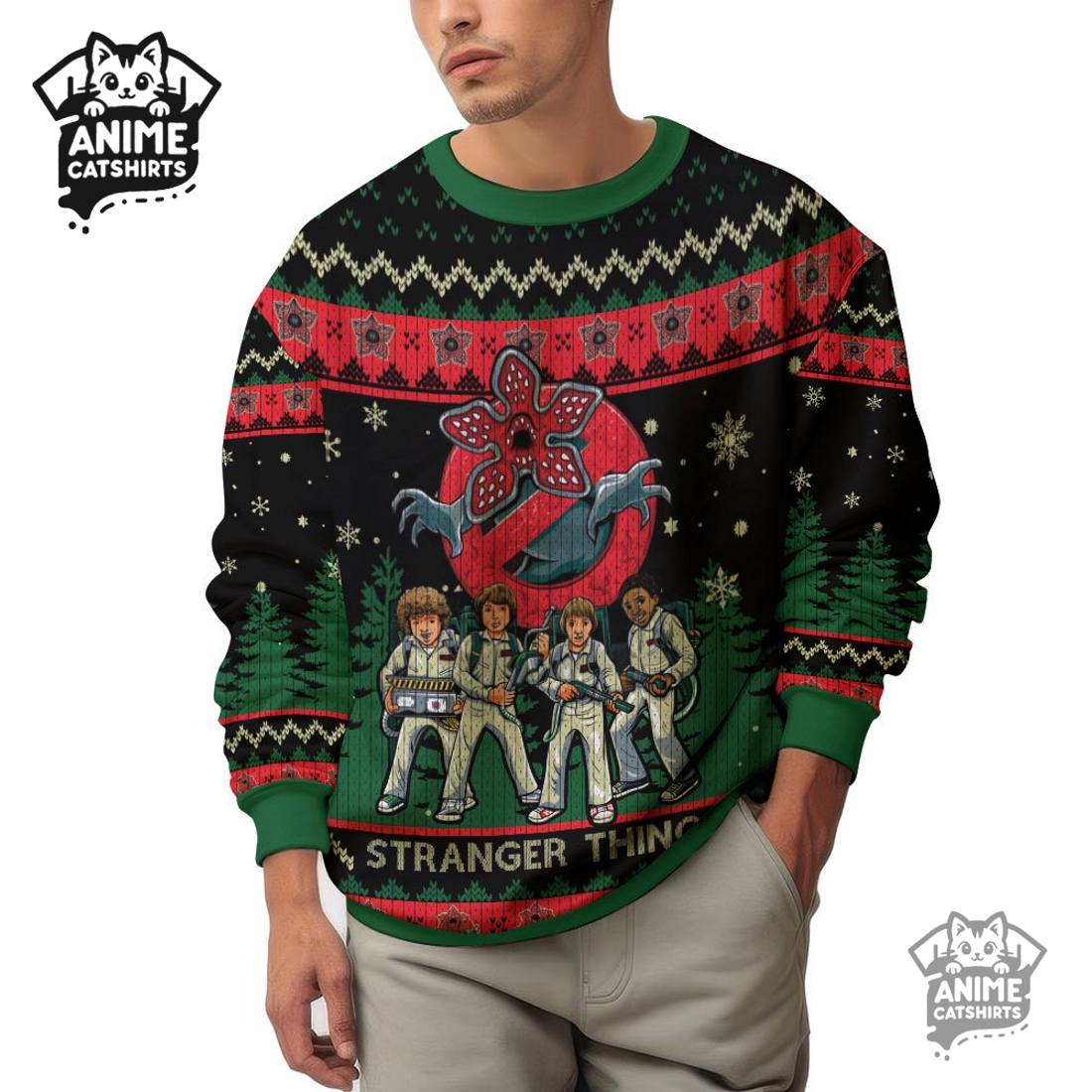 Demogorgon Stranger Things Ugly Christmas Sweater Demogorgon Stranger Things Ugly Christmas Sweater