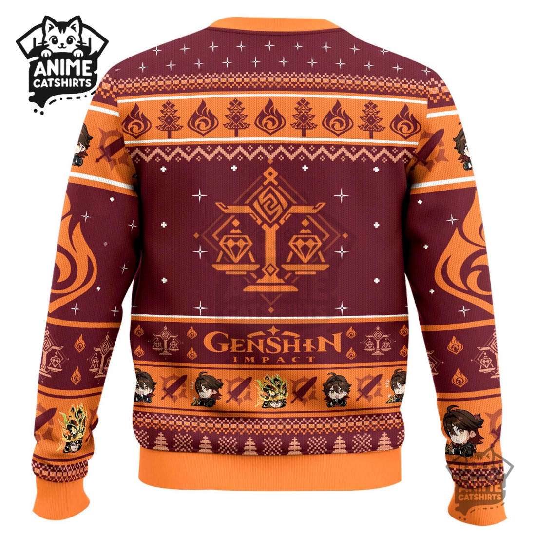 Genshin Impact Gaming Ugly Christmas Sweater Genshin Impact Gaming Ugly Christmas Sweater