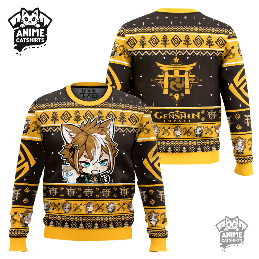 Genshin Impact Gorou Ugly Christmas Sweater Genshin Impact Gorou Ugly Christmas Sweater
