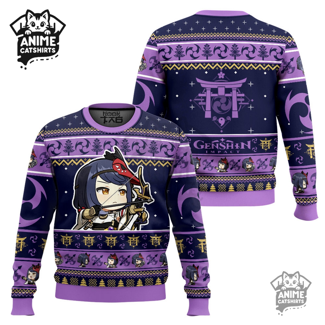 Genshin Impact Kujou Sara Ugly Christmas Sweater Genshin Impact Kujou Sara Ugly Christmas Sweater