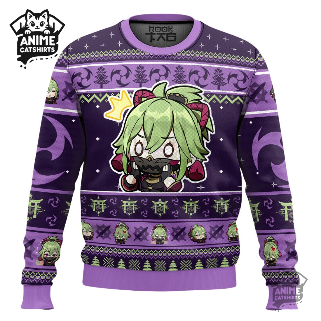 Genshin Impact Kuki Shinobu Ugly Christmas Sweater